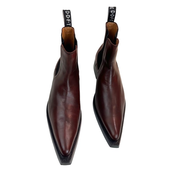 JOHN FLUEVOG MEN FJORDS LYNGENFJORD POINTED-TOE CHELSEA BOOTS In Brown Size:11.5 - Picture 6 of 16